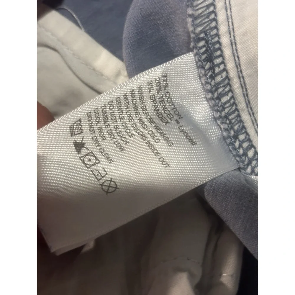 Tommy Bahama Chino Shorts Mens 38x10 Blue‎ Washed Out Fabric Preppy Casual
